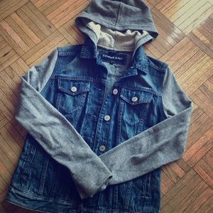 Jean Jacket/Sweatshirt with hood!